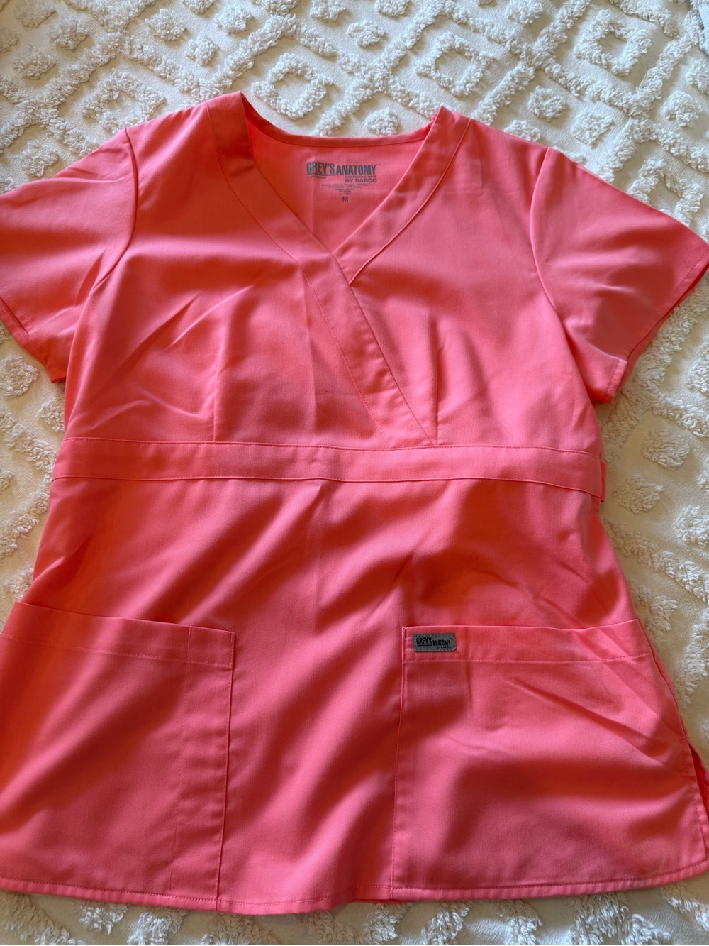 Grey's Anatomy by Barco Uniforms Coral V-Neck Scrub Top